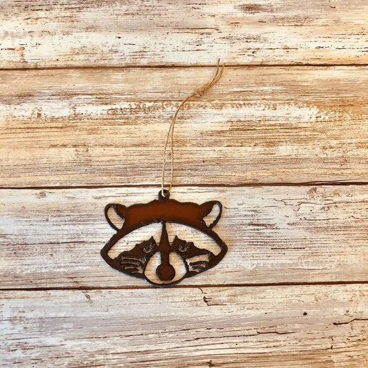 Rusty Raccoon Face Ornament