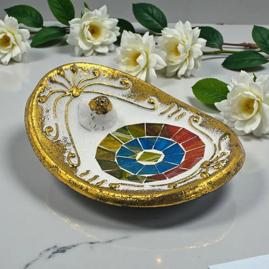 Incense Stick Burner Mosaic Oval
