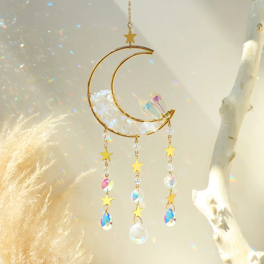 Moon Suncatcher Crystal Prism Wind Chime