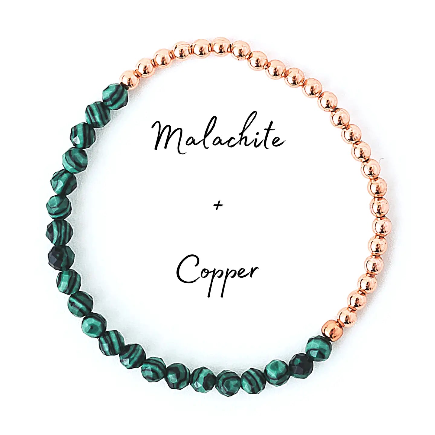 Dainty Copper Bead Gemstone Bracelet