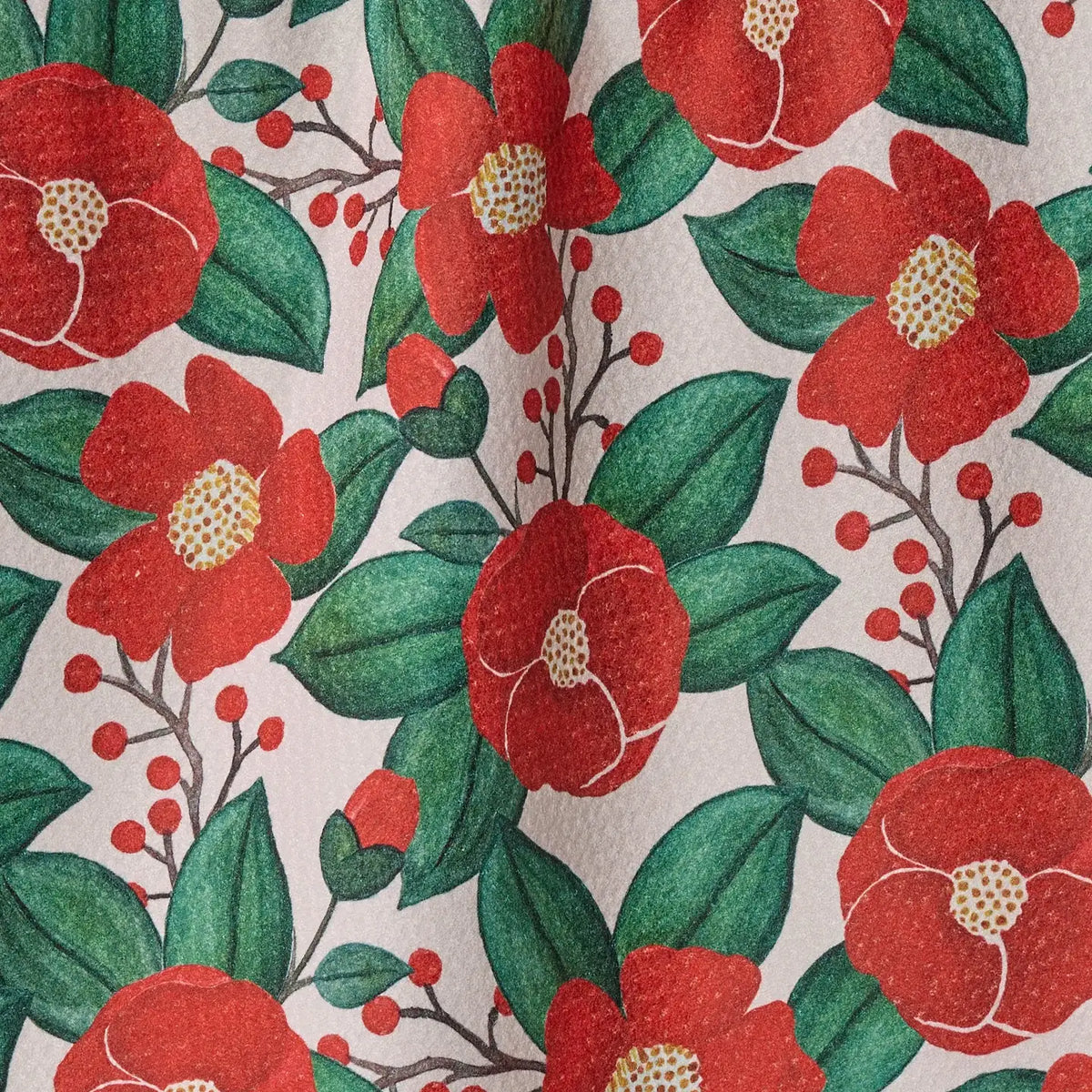 Geometry Tea Towel: Winter Camellia
