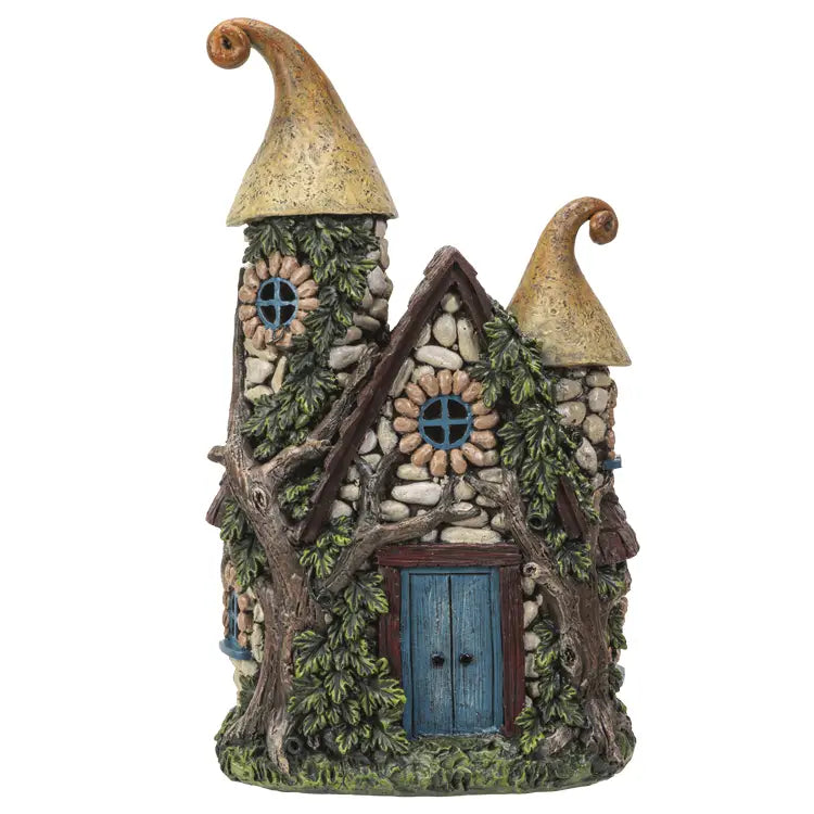 Gnome Garden House with LED yellow roof