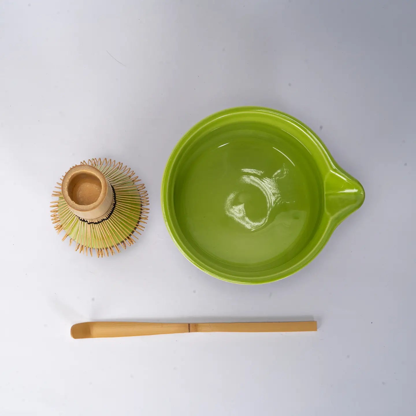 4 Piece Ceremonial Matcha Bowl, Whisk, stand and Scoop Set