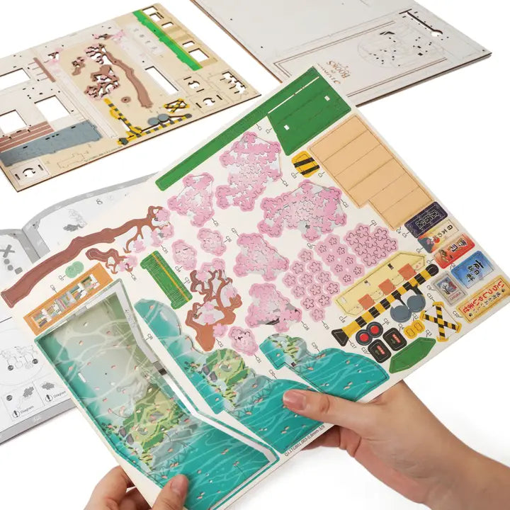 DIY Miniature Book Nook Kit: Sakura Densya