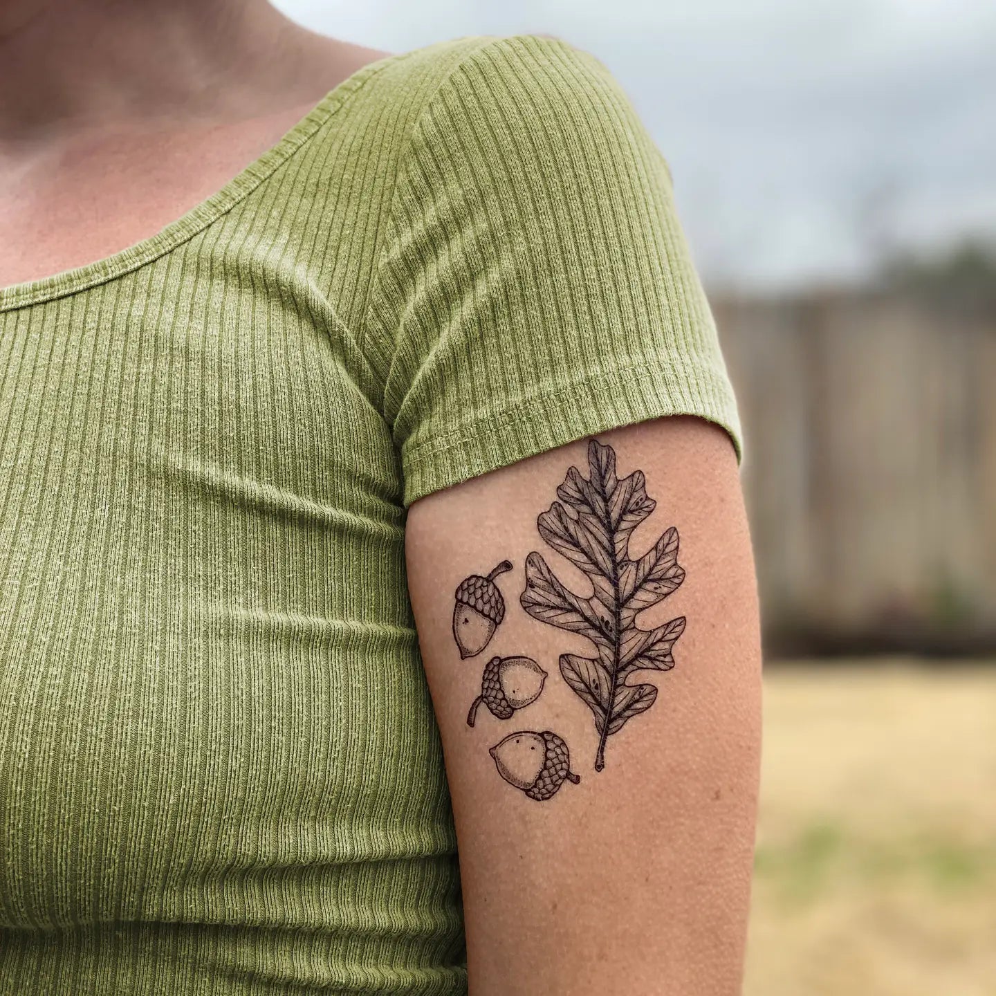 Acorn & Oak Leaves Temporary Tattoo