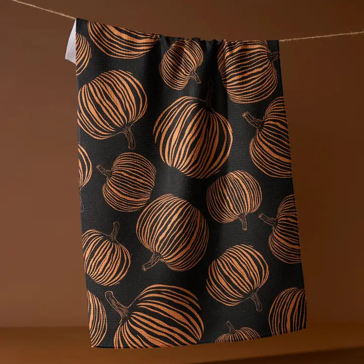Geometry Tea Towel: Pumpkin Noir