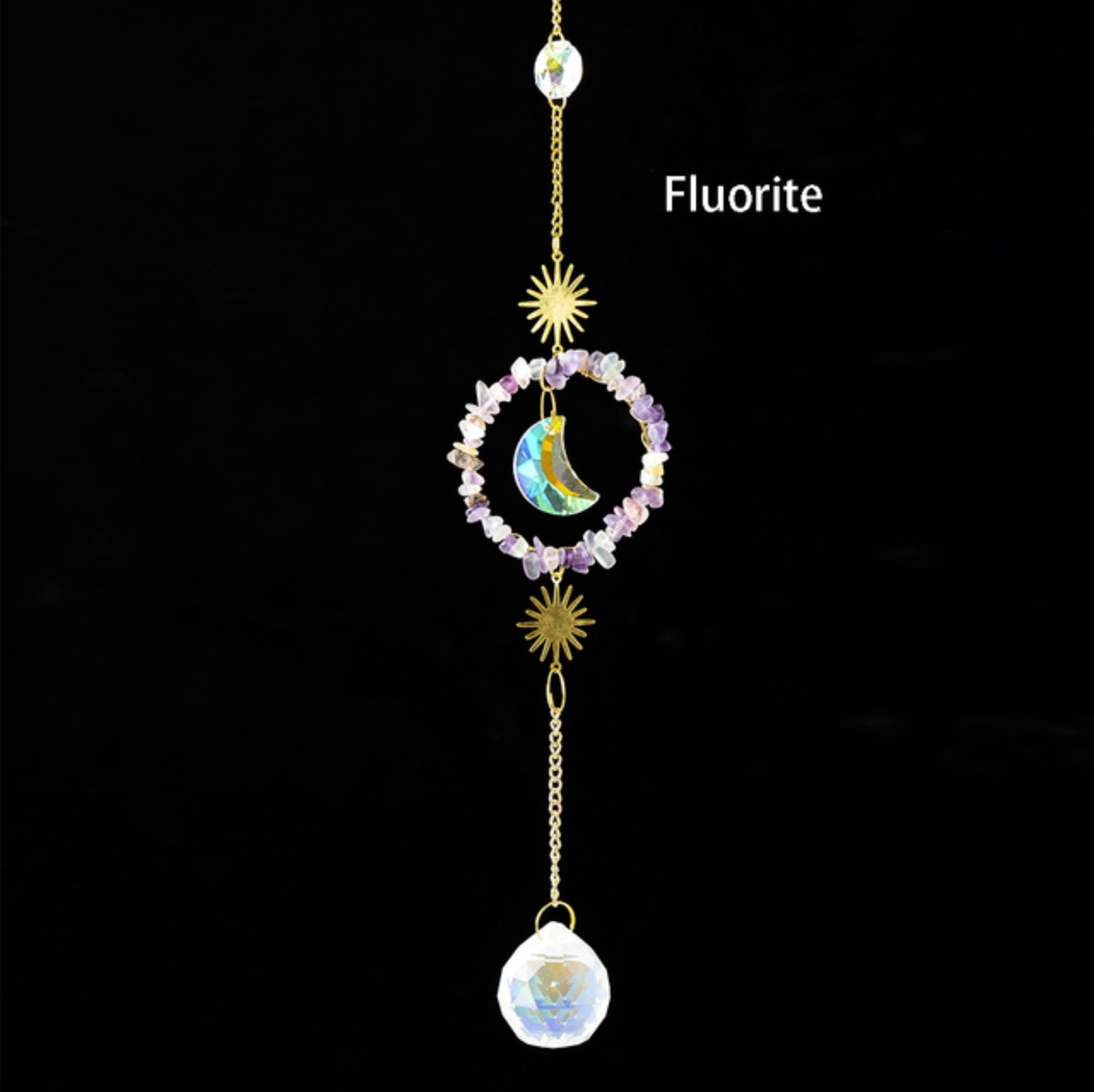 Hanging Round Moon Pendant Crystal Sun Catcher