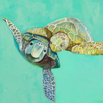 Sea Turtle Honeymoon Canvas 10x10