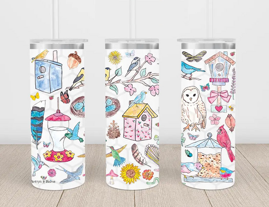 Bird & Garden Skinny Tumbler 20oz