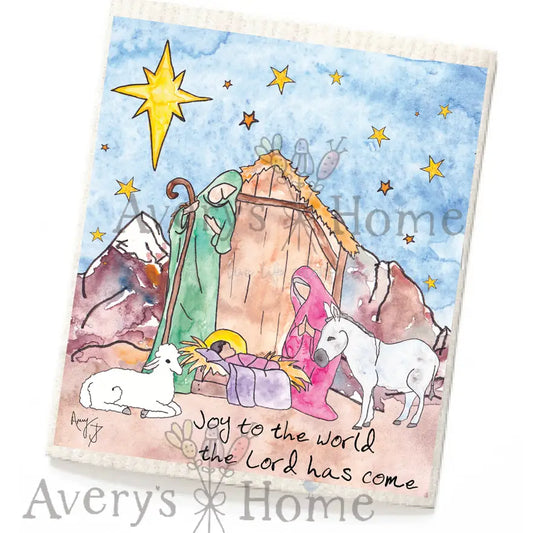 Nativity Christmas Swedish Dishcloth