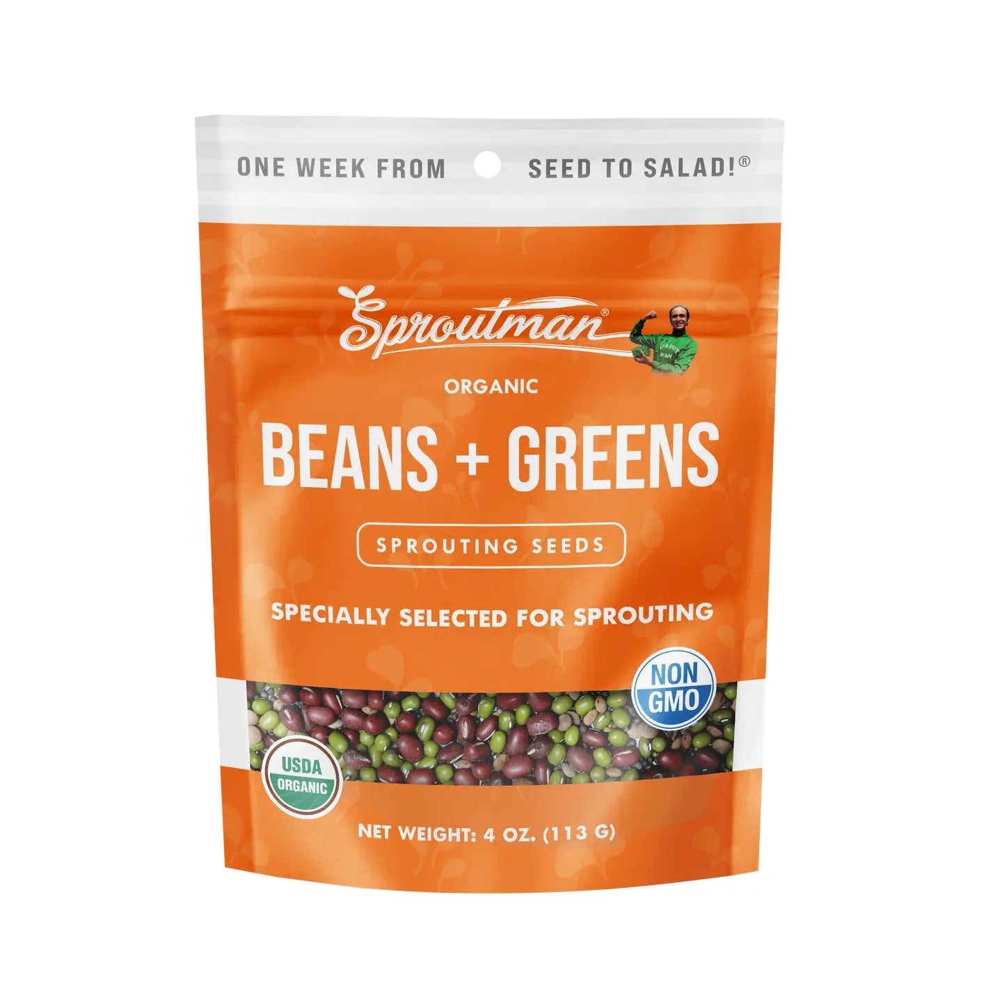 Organic Beans + Greens Sprouting Seeds 4oz