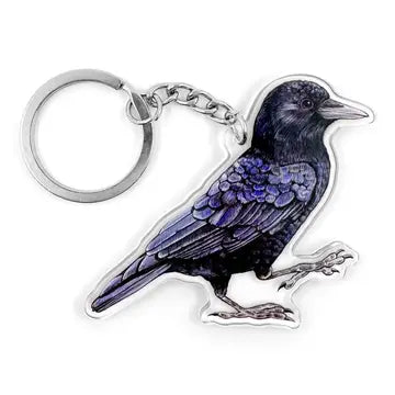 American Crow Double Sided Acrylic Keychain