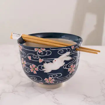 Cherry Blossom Design Bowl with Chopsticks set