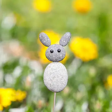 Beach Pebble Bunny Pot Stake