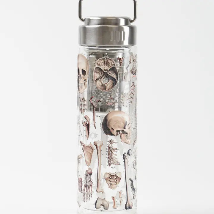 Skeleton Glass Tea Infuser Flask