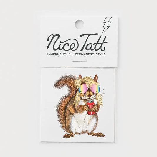 Mullet Squirrel Temporary Tattoo