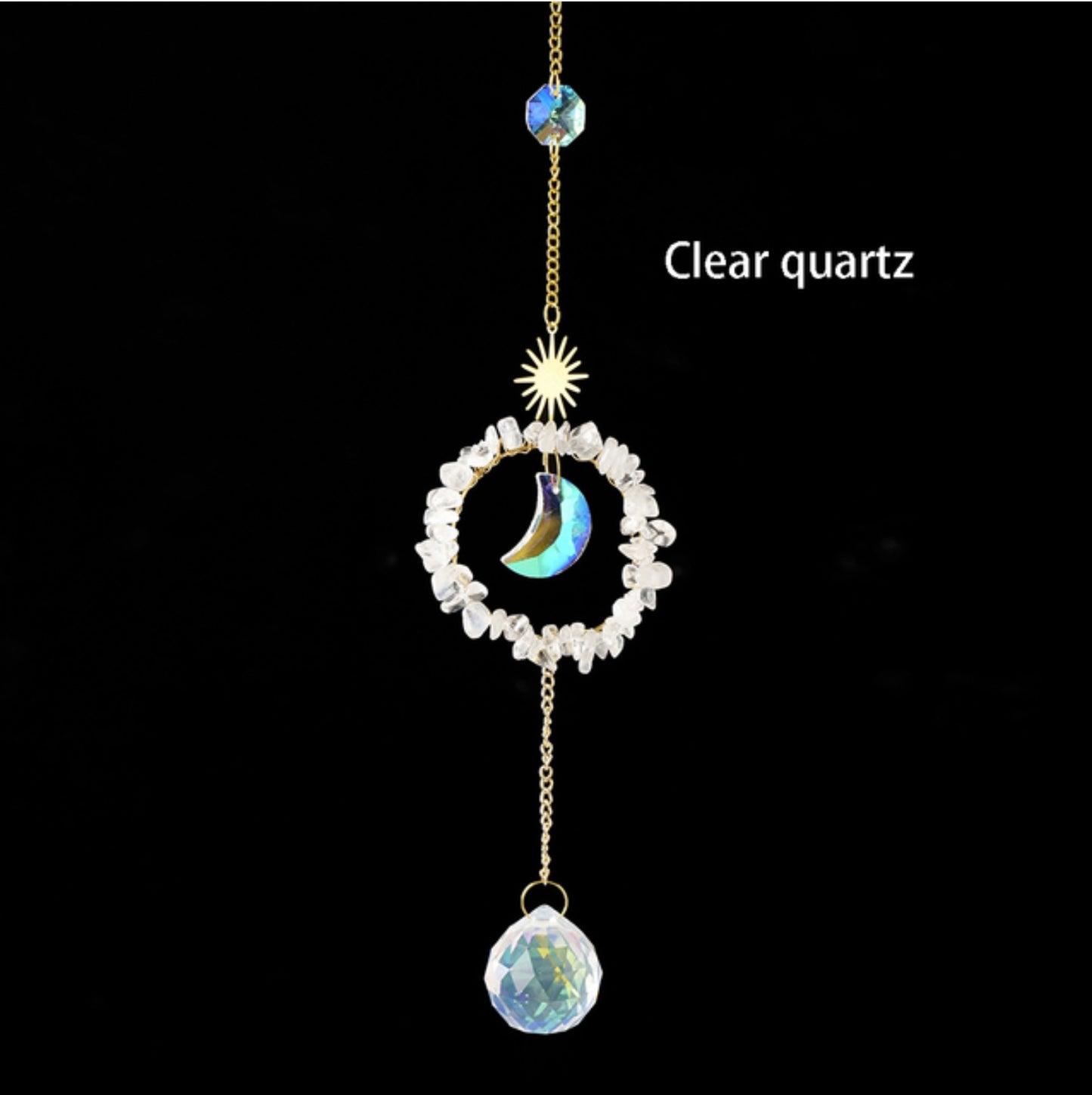 Hanging Round Moon Pendant Crystal Sun Catcher
