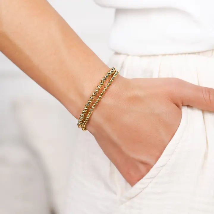 Gold Bead Bracelet 3mm
