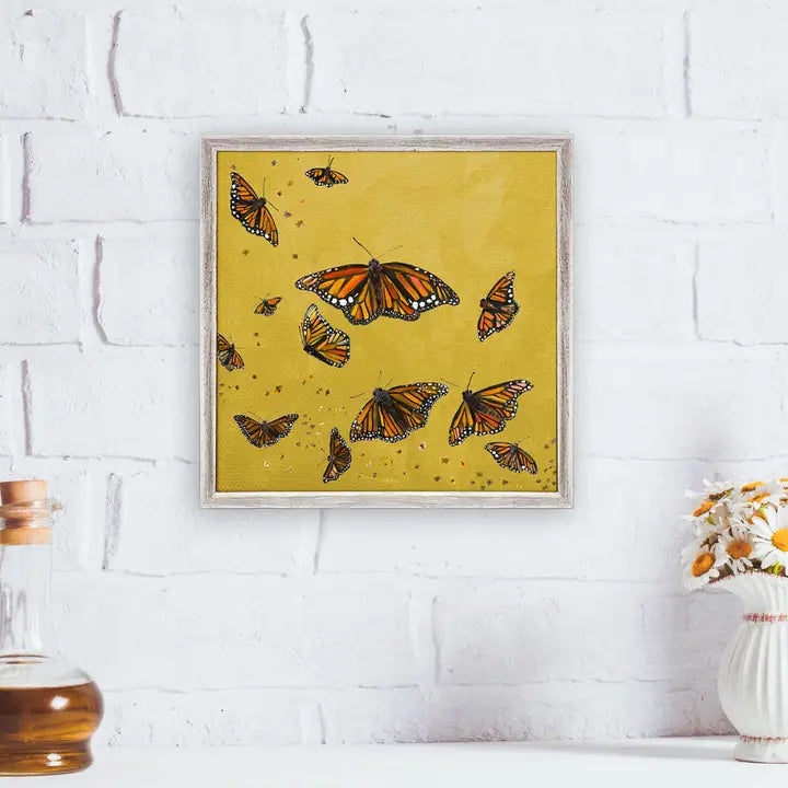 Monarchs - Gold  Mini Canvas