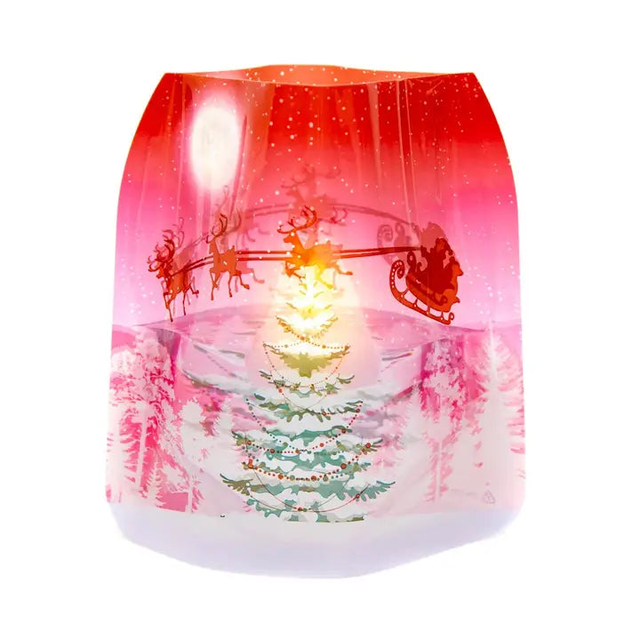 Sleighingit Christmas Santa & Reindeer Expandable Luminaries 4pk