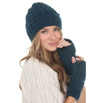 Cable Ribbed Wool Beanie