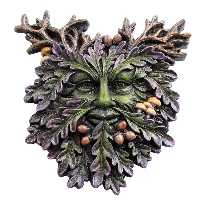 Greenman Plaque Oak Leaves, Acorns, Mushroom