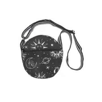 Boho Round Crossbody Black Bag