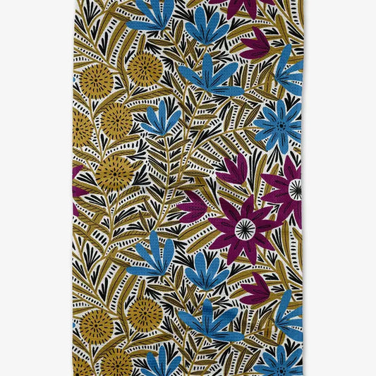 Geometry Tea Towel: Teagan Dark Maroon