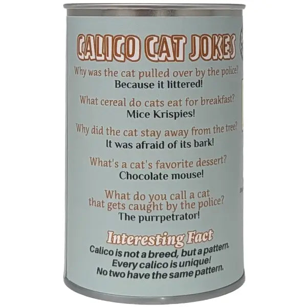 Canned Calico Cat Stuffed Animal