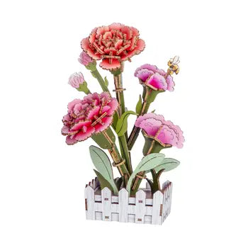 DIY Wooden Puzzle: Carnation Bloom Set