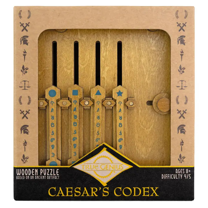 Caesar's Codex Wooden Puzzle Box with Sliders