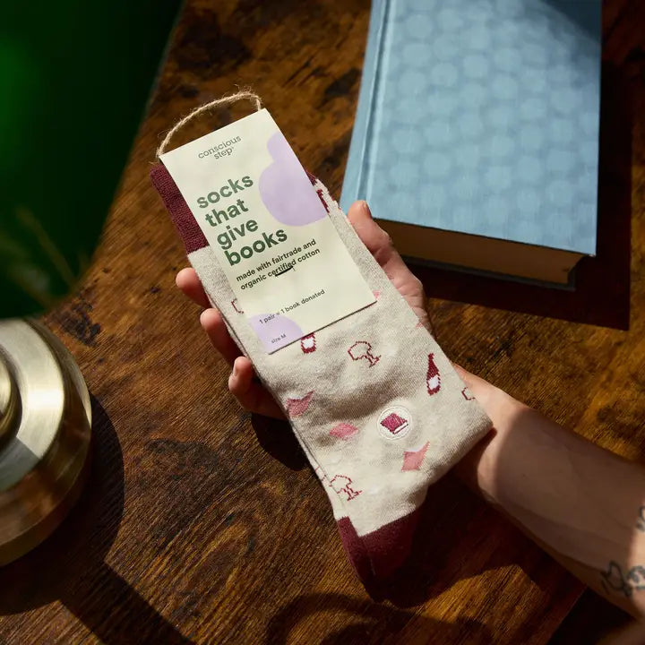 Socks that Give Books (Books & Wine)