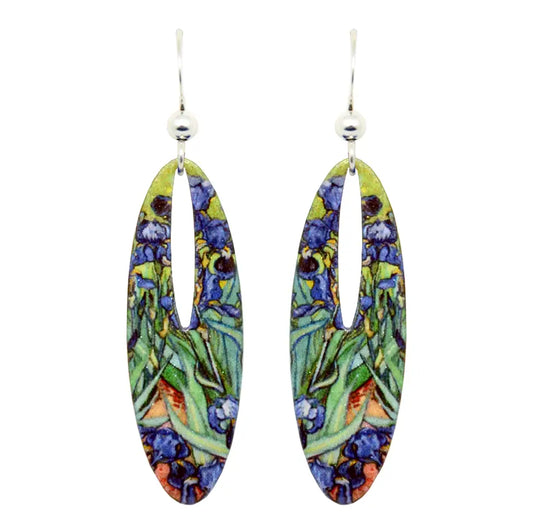 Van Gough Irises Oval Earrings