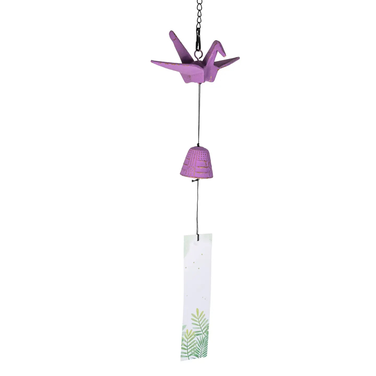Origami Crane Furin Bell Cast Iron Windchime