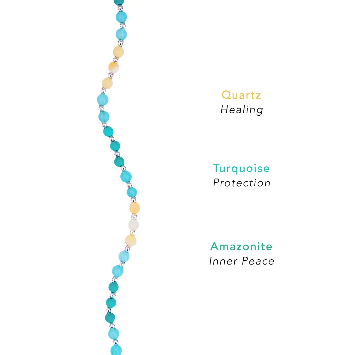 Anti Anxiety Healing 4mm Healing Necklace - Silver