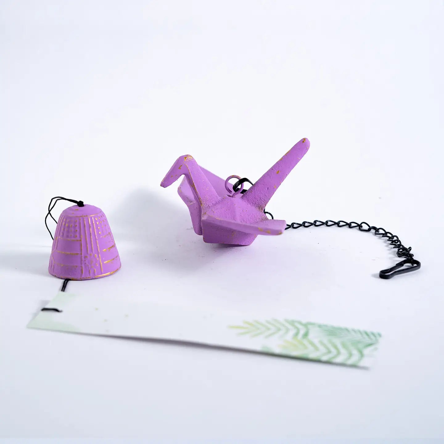 Origami Crane Furin Bell Cast Iron Windchime