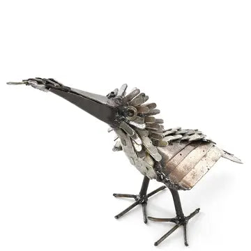 Recycled Metal Kingfisher with Fish
