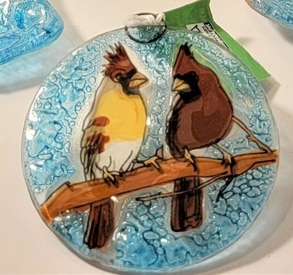 Glass Ornament Cardinal Couple