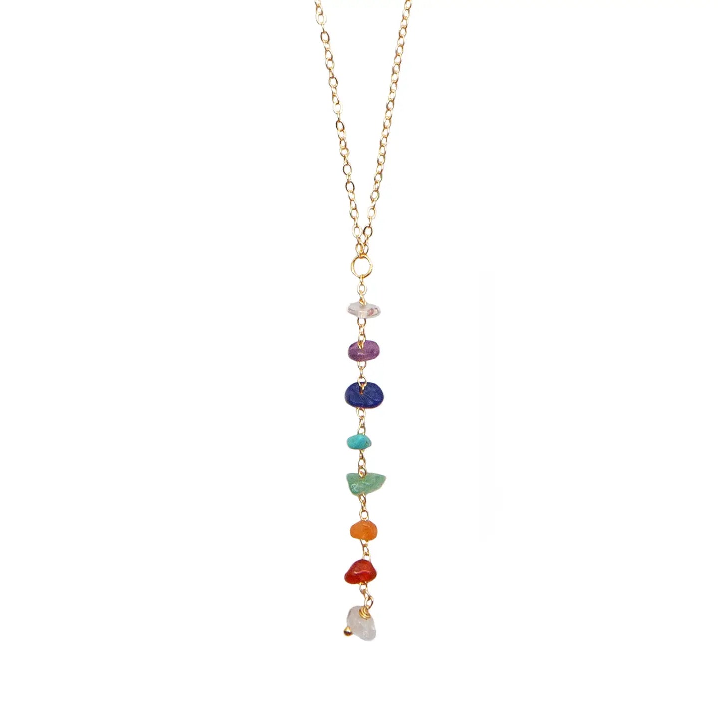 7 Chakras Healing Necklace - Gold