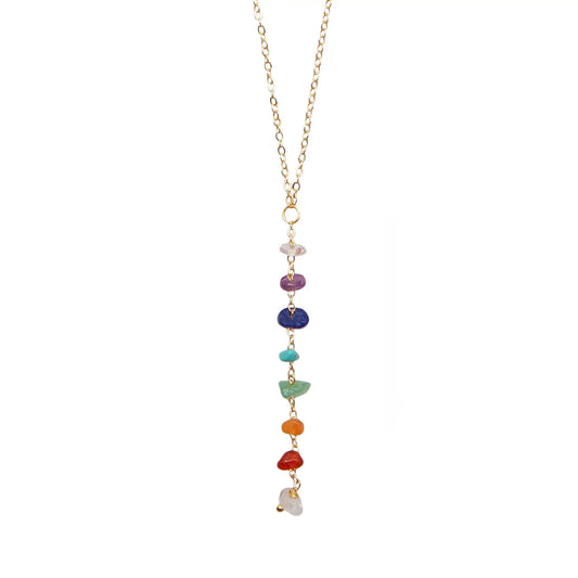 7 Chakras Healing Necklace - Gold