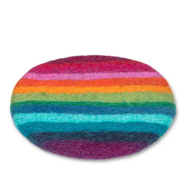 Rainbow Stripe Felt Trivet