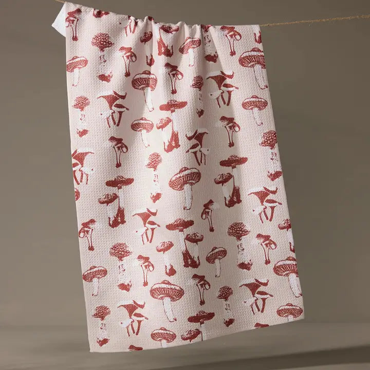 Geometry Tea Towel: Autumn Mushrooms