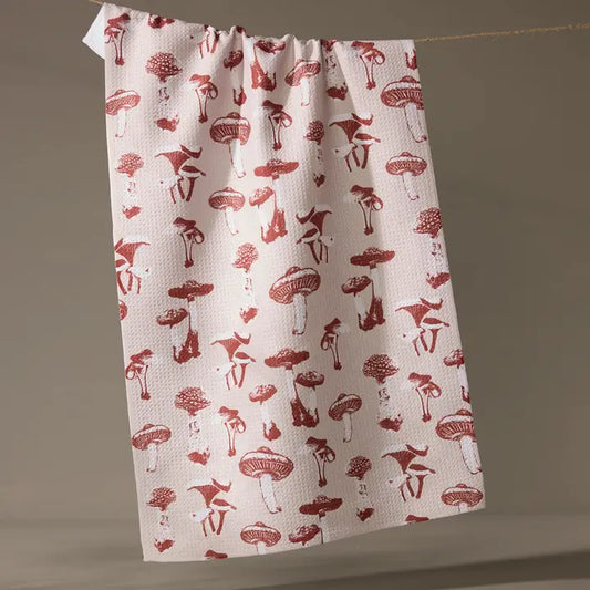 Geometry Tea Towel: Autumn Mushrooms