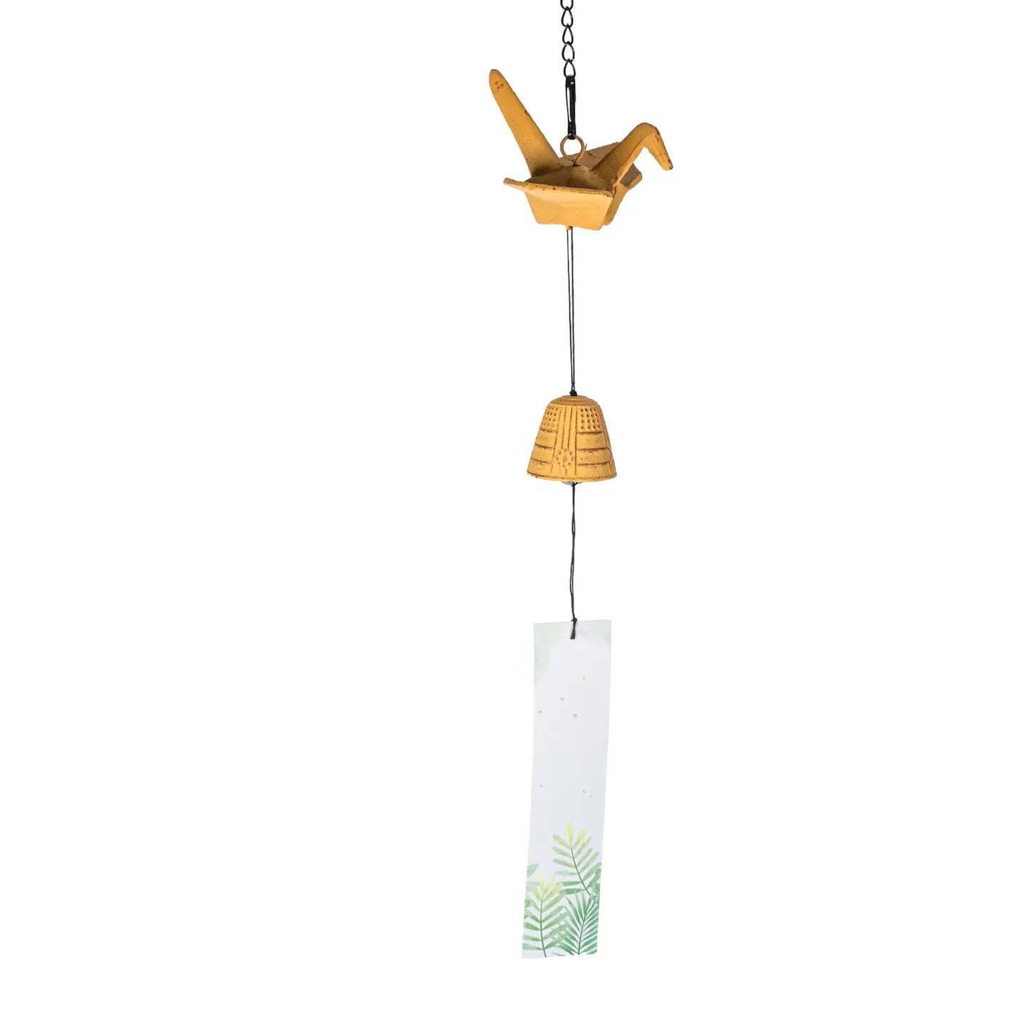 Origami Crane Furin Bell Cast Iron Windchime