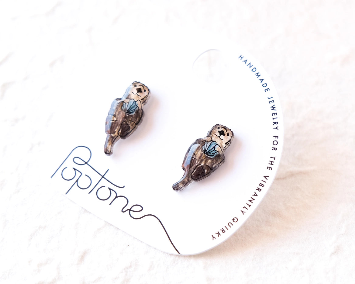 Sea Otter Stud Earrings
