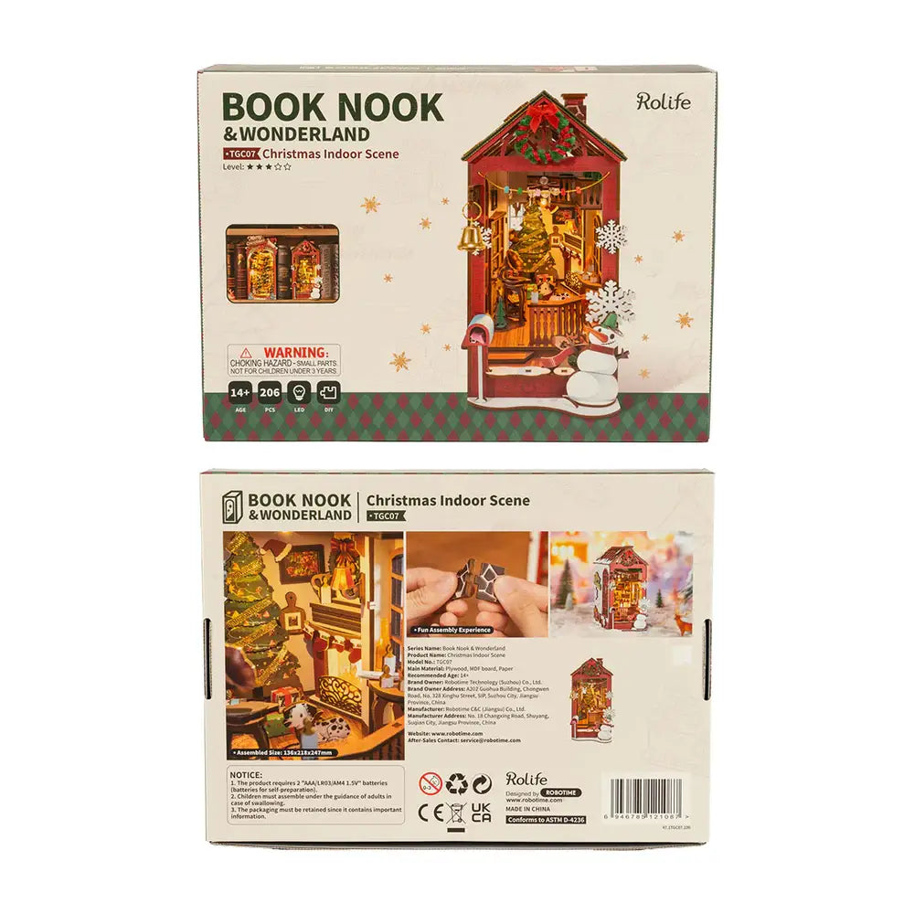 DIY Miniature Book Nook: Christmas Indoor Scene