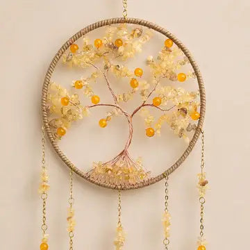 Fortune Citrine Tree of Life Crystal Suncatcher