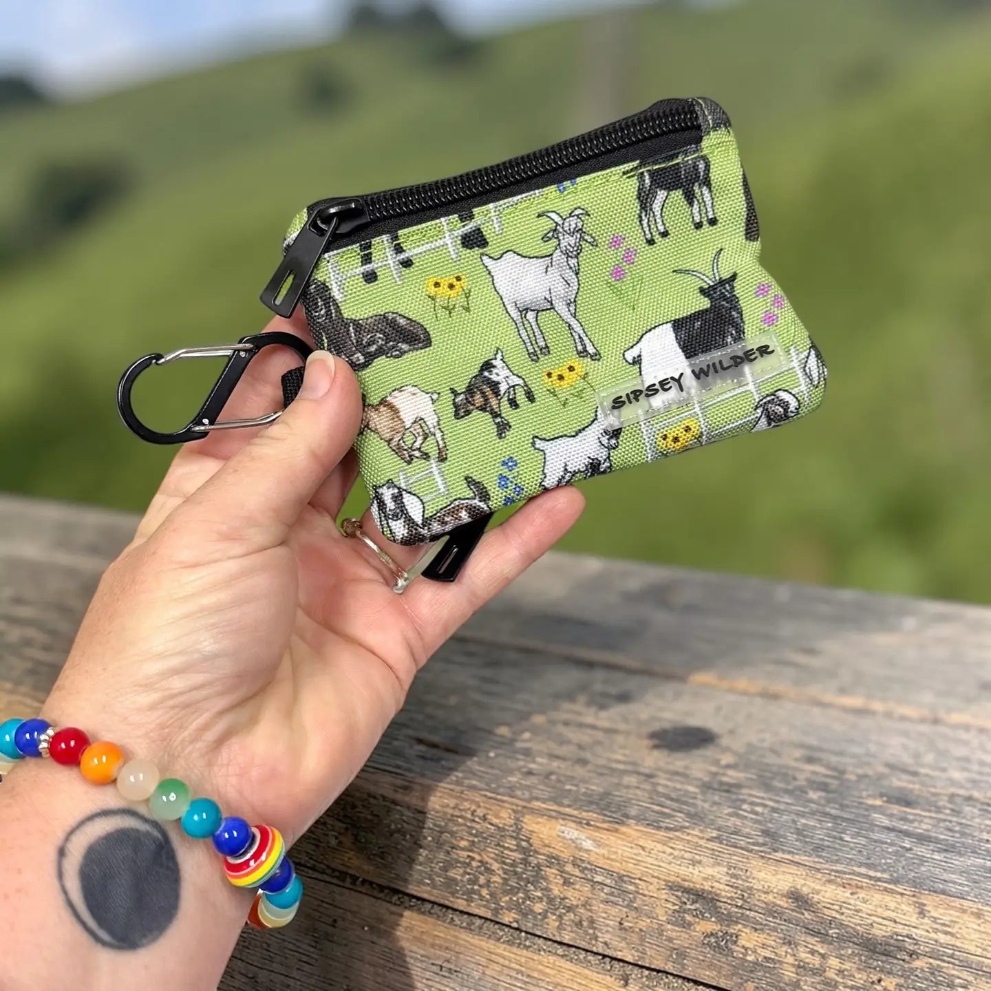 Greener Pastures Goats Clip Wallet