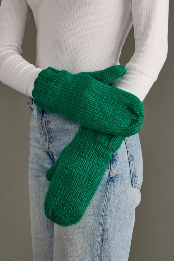 Green Knit Mittens