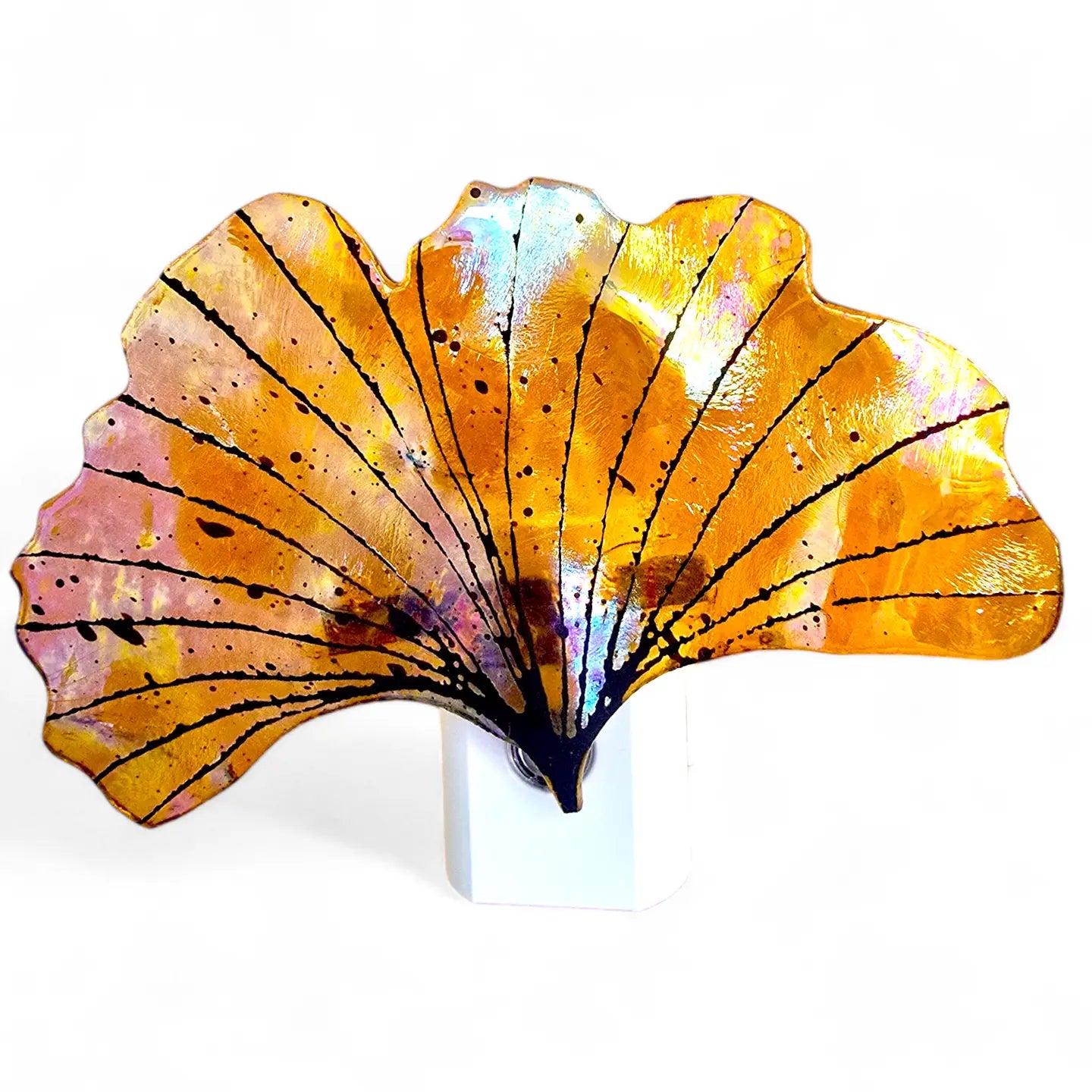 Glass Ginkgo Leaf Night Light
